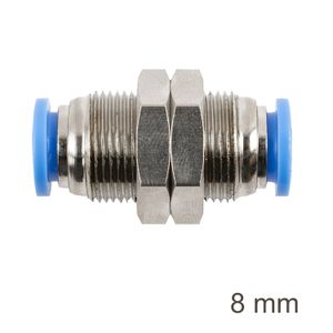 Metal Bulkhead Str. Connector 8mm